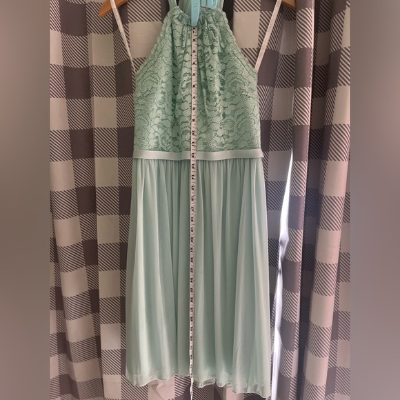 David’s Bridal Lace Floral and Chiffon Halter Bridesmaid/Sundress - Picture 6 of 10
